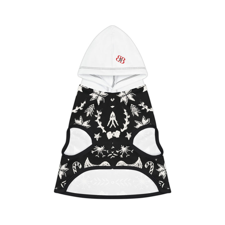 Nordic Night Winter Pet Hoodie — Monochrome Fair Isle Holiday Hoodie for Dogs